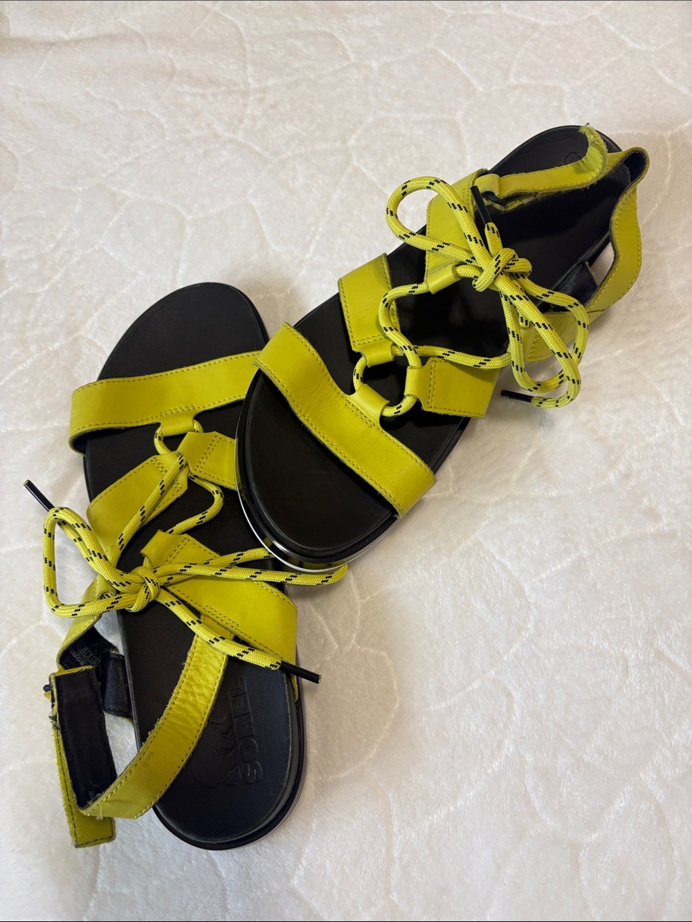 Sorel Lime Green Lace-Up Sport Sandals